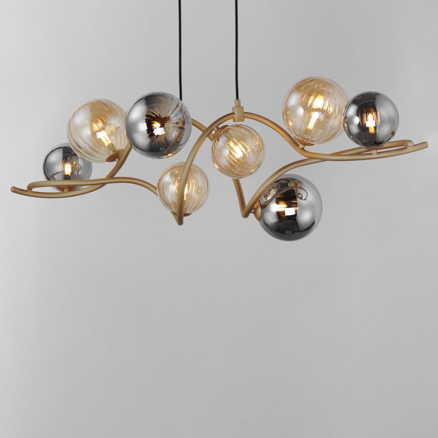 Planetary 8-Light LED Linear Pendant Gold by ET2