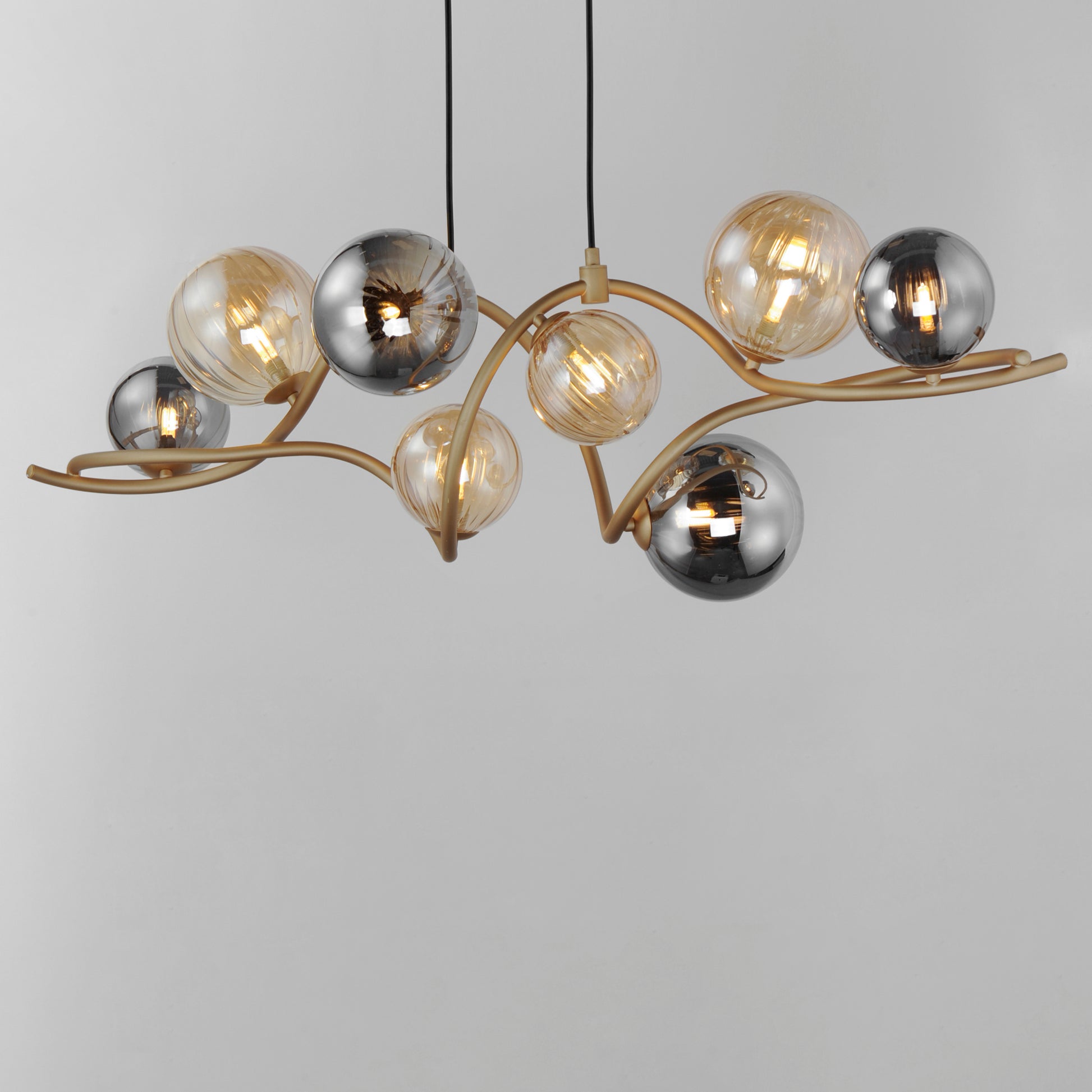 Planetary 8-Light LED Linear Pendant Gold by ET2