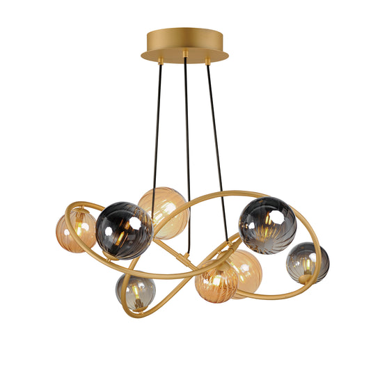 Planetary 8-Light LED Chandelier Gold by ET2