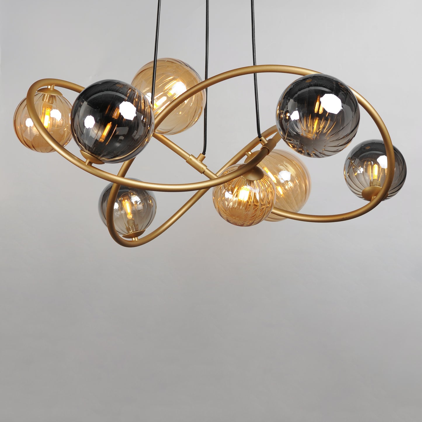 Planetary 8-Light LED Chandelier Gold by ET2