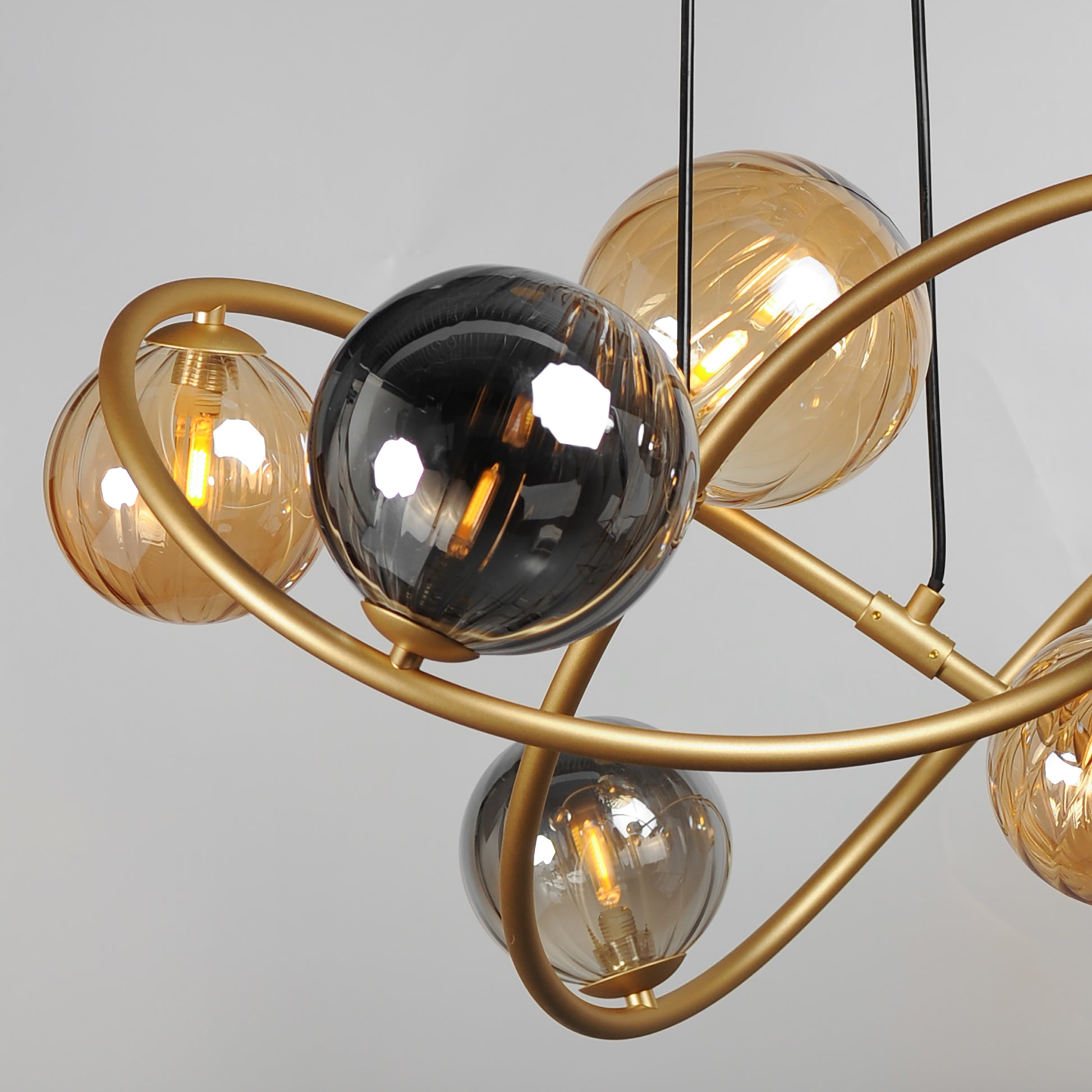 Planetary 8-Light LED Chandelier Gold by ET2