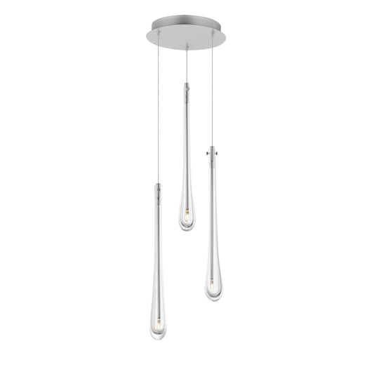 Stillo 3-Light LED Pendant Satin Nickel by ET2