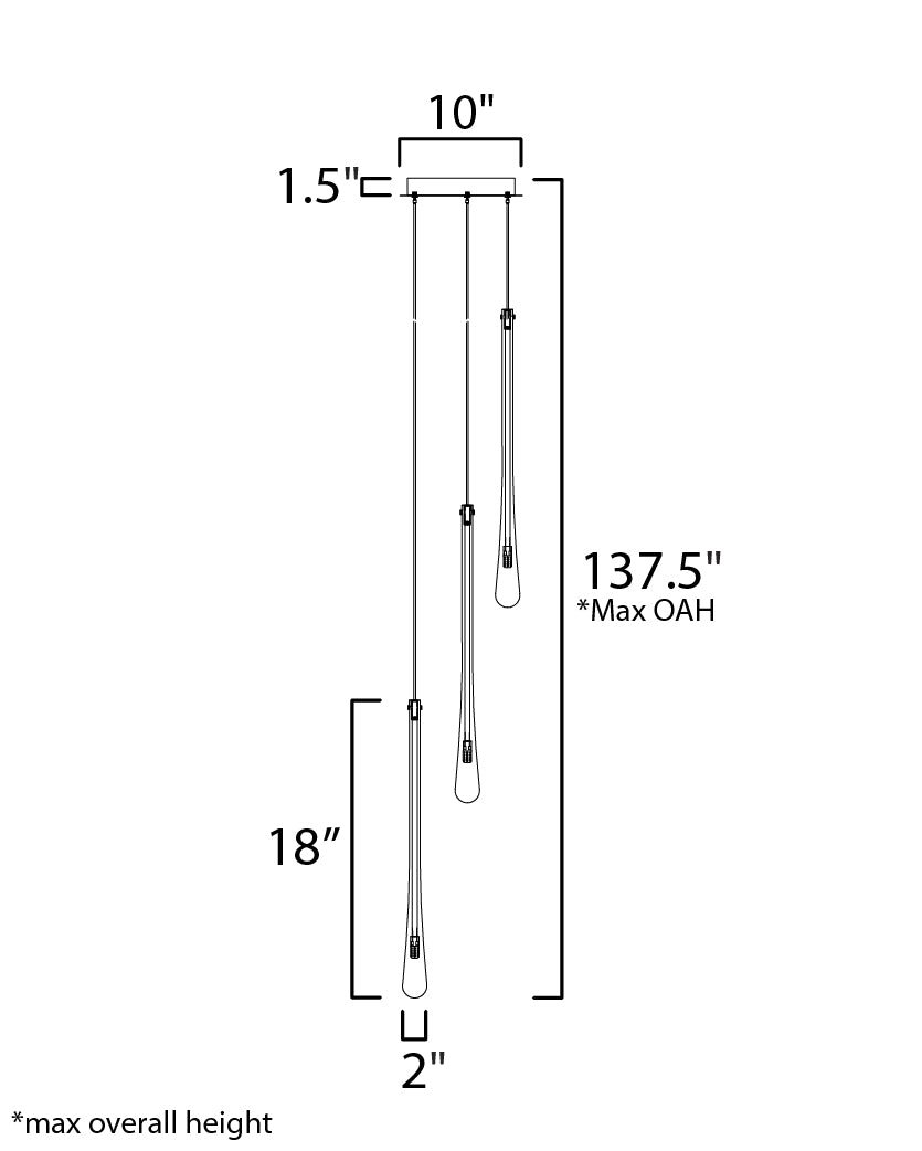 Stillo 3-Light LED Pendant Satin Nickel by ET2