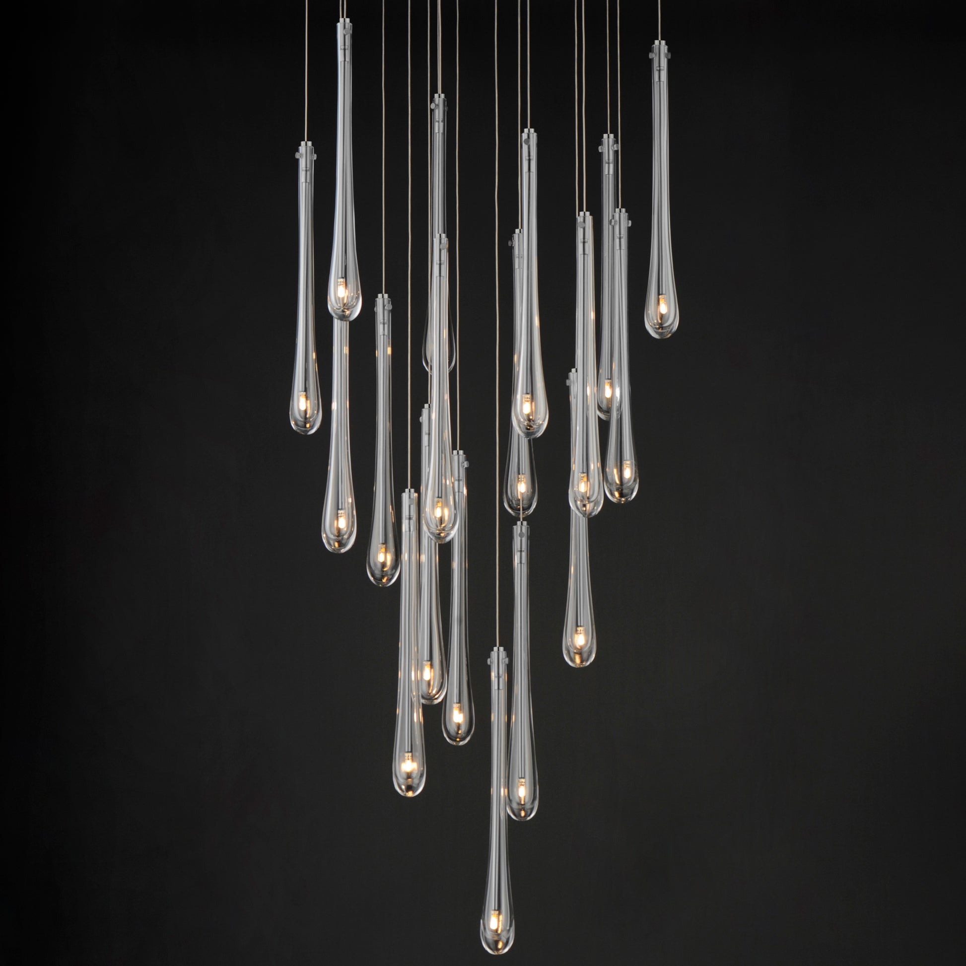 Stillo 18-Light LED Pendant Satin Nickel by ET2