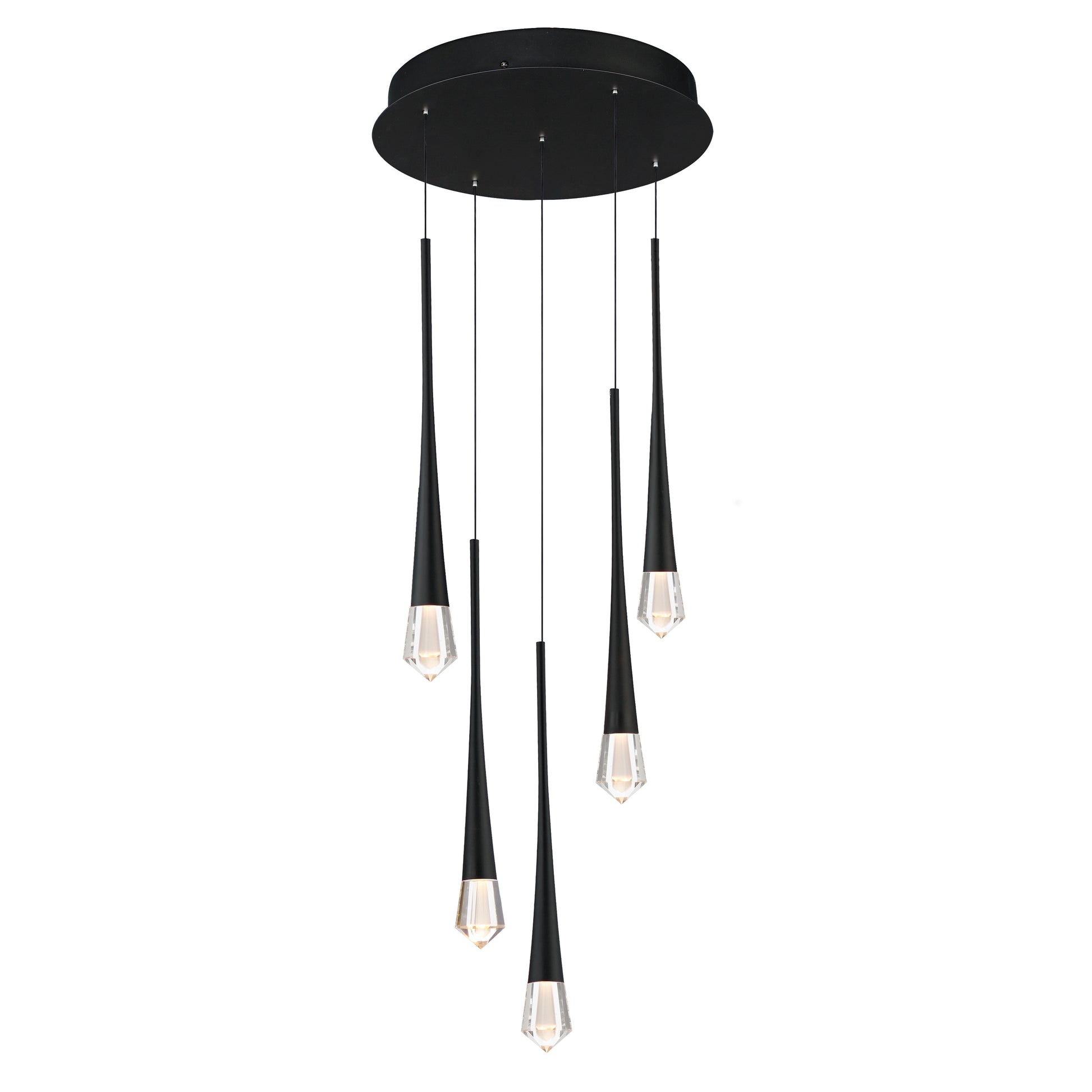 Pierce 5-Light LED Pendant Black by ET2