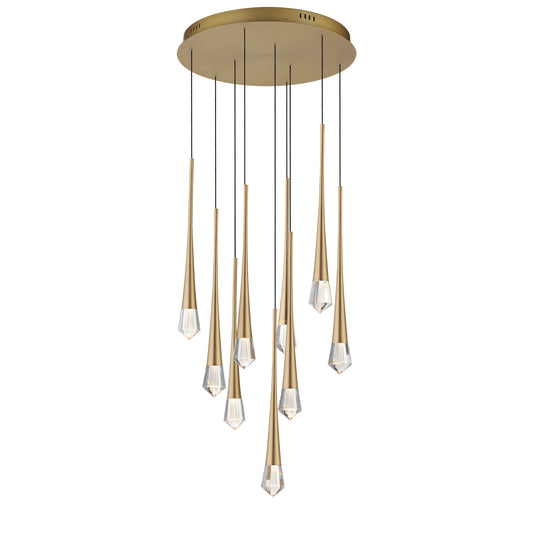 Pierce 9-Light LED Pendant Gold by ET2