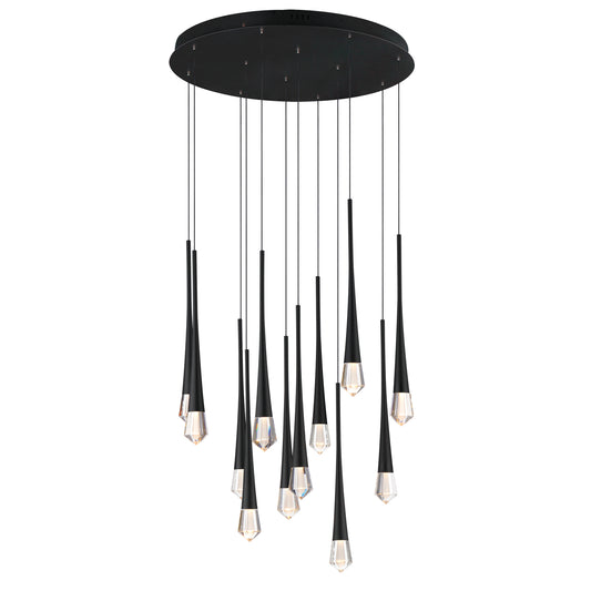 Pierce 12-Light LED Pendant Black by ET2