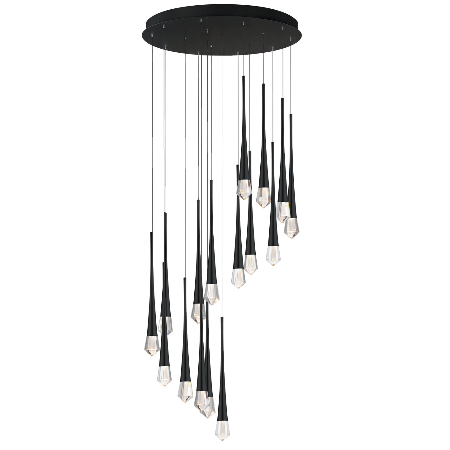 Pierce 16-Light LED Chandelier Black by ET2