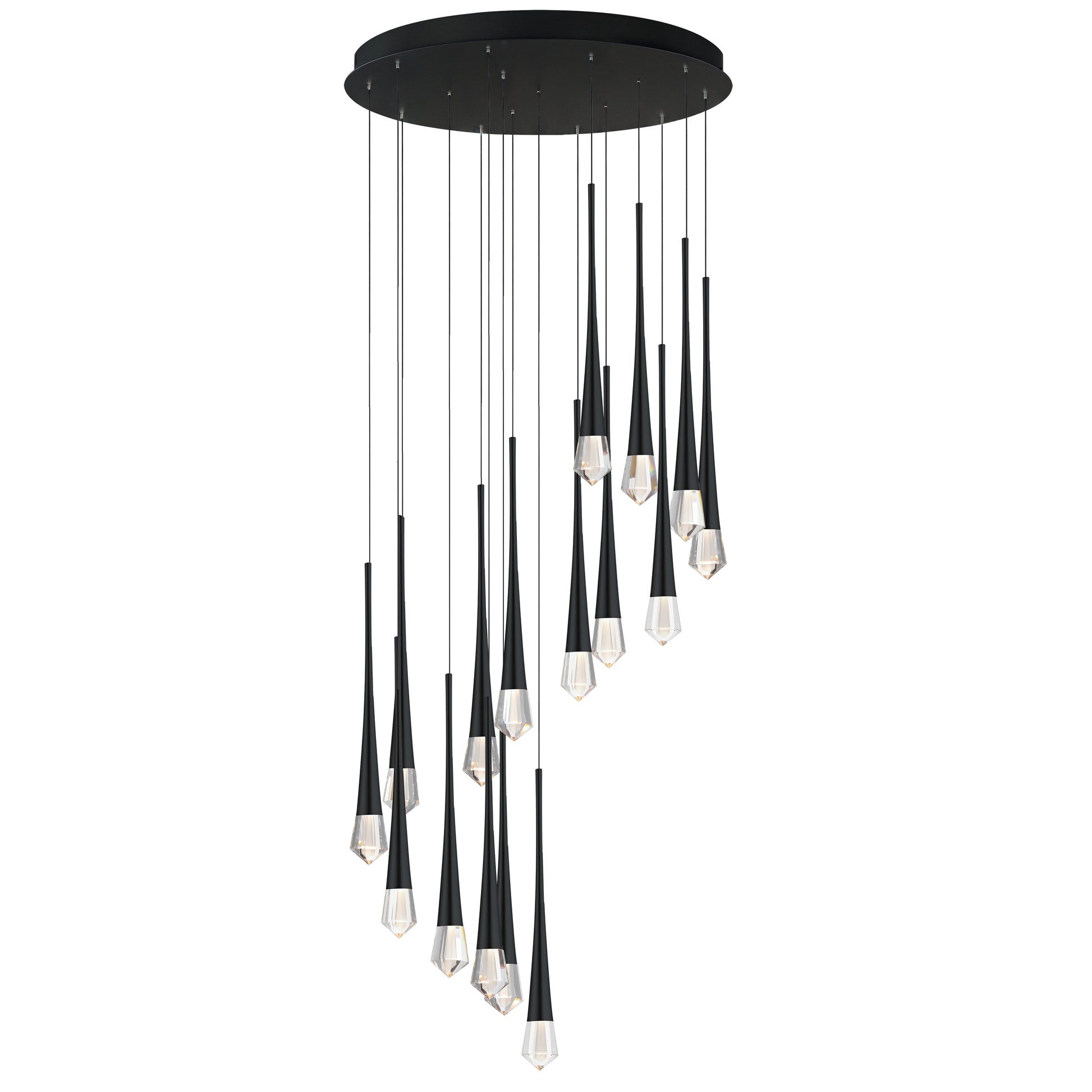 Pierce 16-Light LED Chandelier Black by ET2