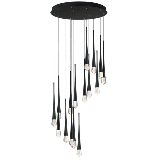 Pierce 16-Light LED Chandelier Black by ET2