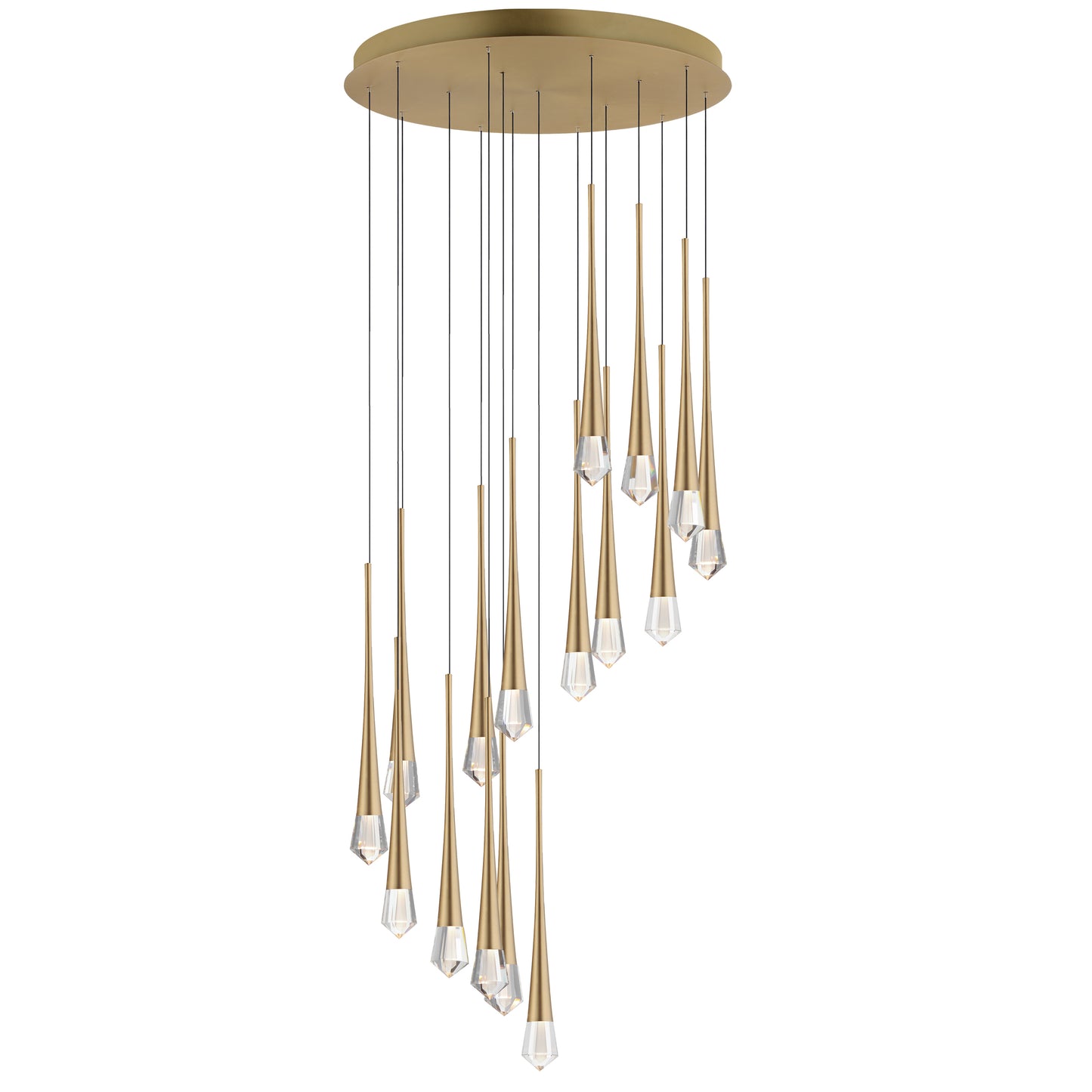 Pierce 16-Light LED Chandelier Gold by ET2