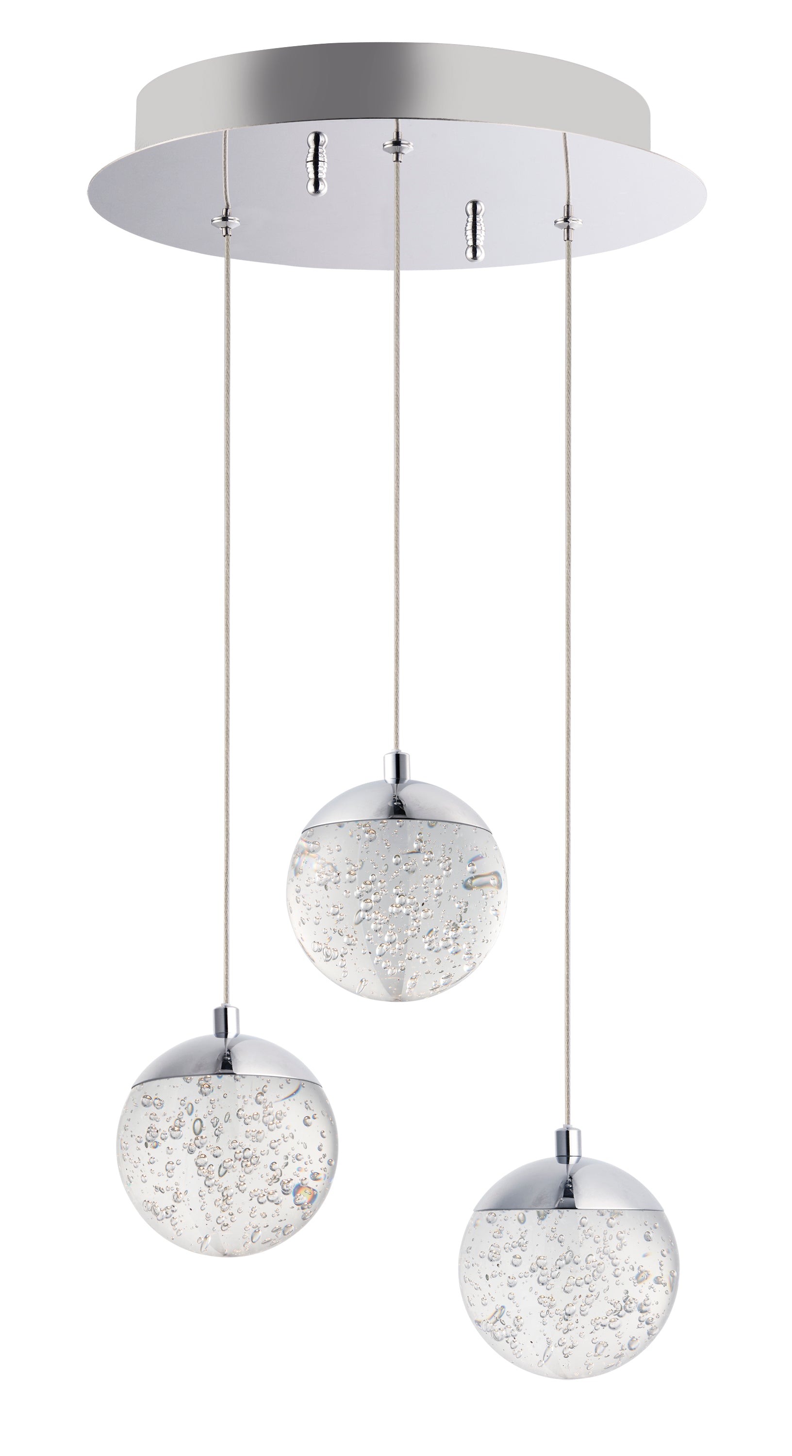 Orb II 3-Light LED Pendant Polished Chrome by ET2