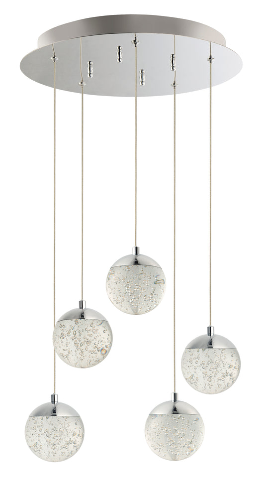 Orb II 5-Light LED Pendant Polished Chrome by ET2