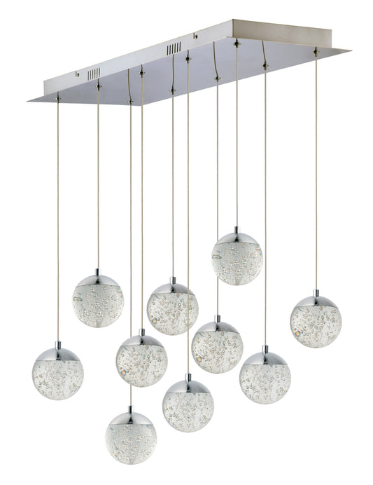 Orb II 10-Light LED Pendant Polished Chrome by ET2