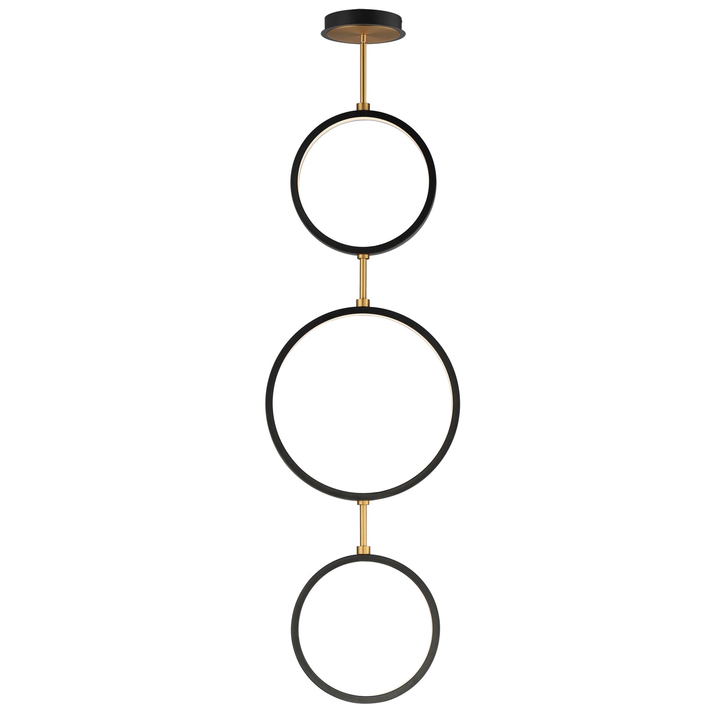Hoopla 3-Light LED Pendant Black/Gold by ET2