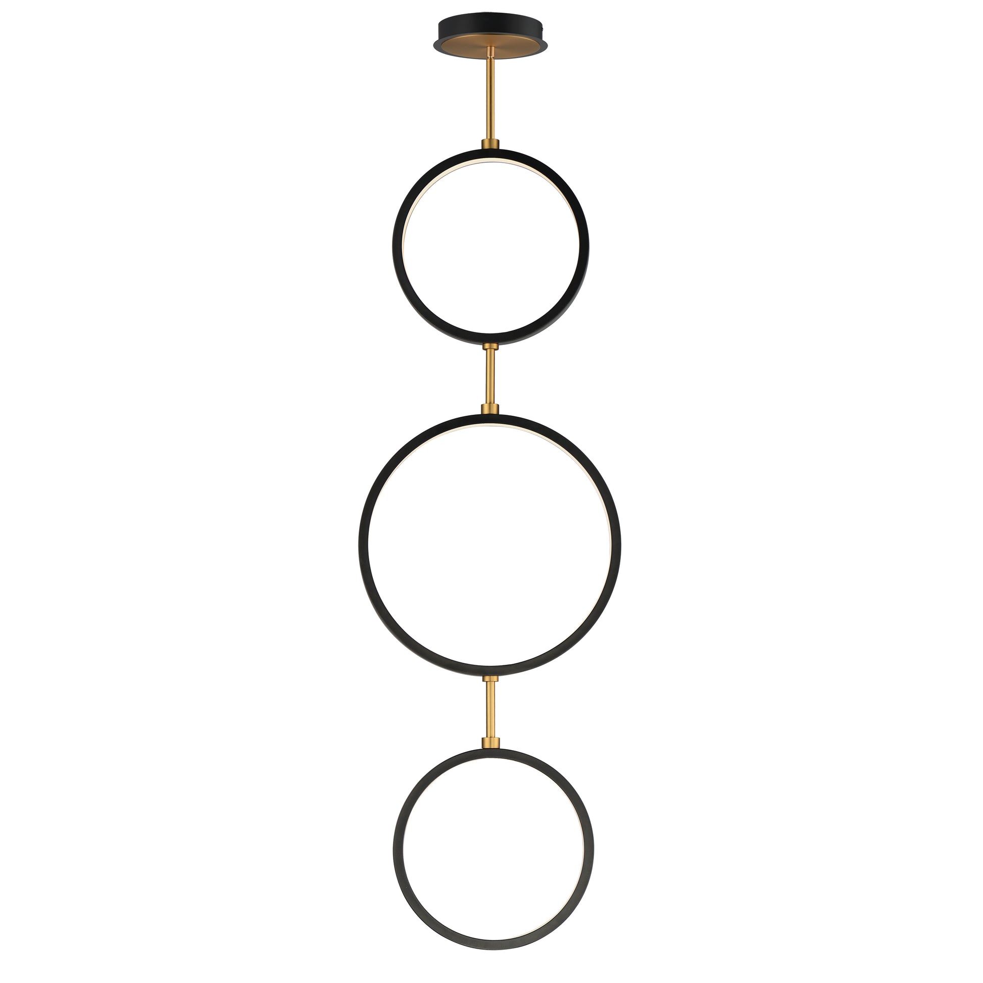 Hoopla 3-Light LED Pendant Black/Gold by ET2
