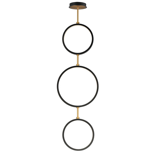 Hoopla 3-Light LED Pendant Black/Gold by ET2