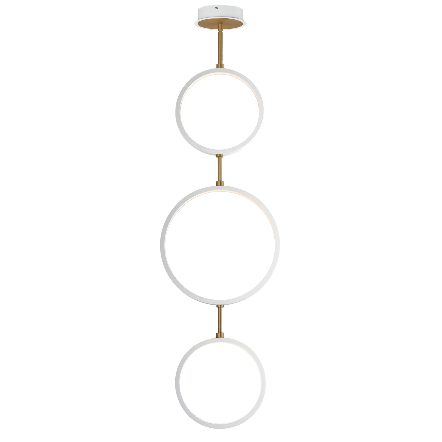 Hoopla 3-Light LED Pendant White/Gold by ET2