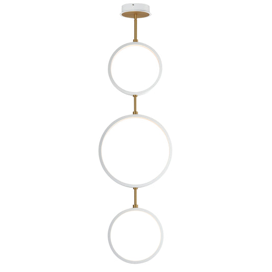 Hoopla 3-Light LED Pendant White/Gold by ET2