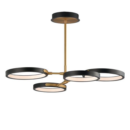 Hoopla 4-Light LED Pendant Black/Gold by ET2