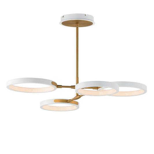 Hoopla 4-Light LED Pendant White/Gold by ET2