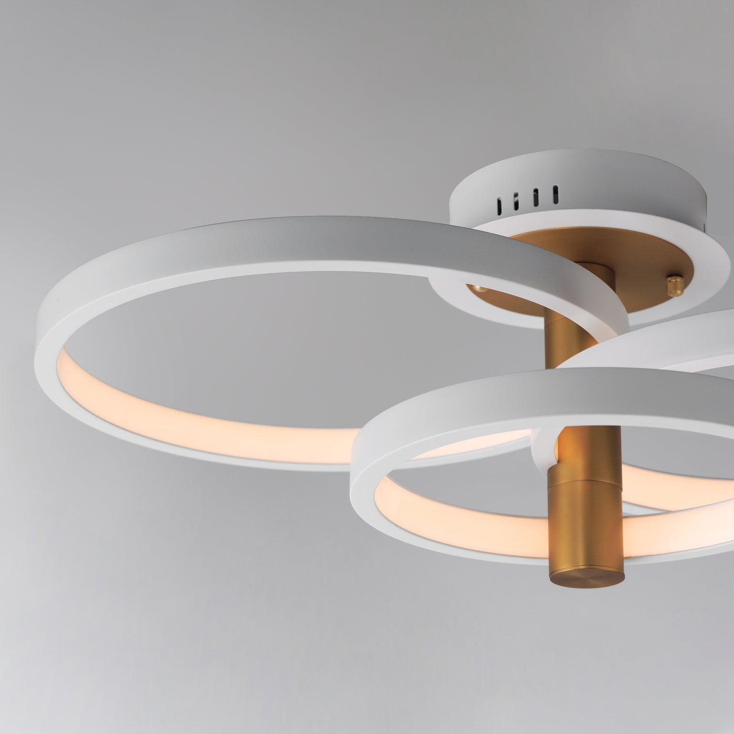 Hoopla 3-Light LED Semi Flush Mount White/Gold by ET2
