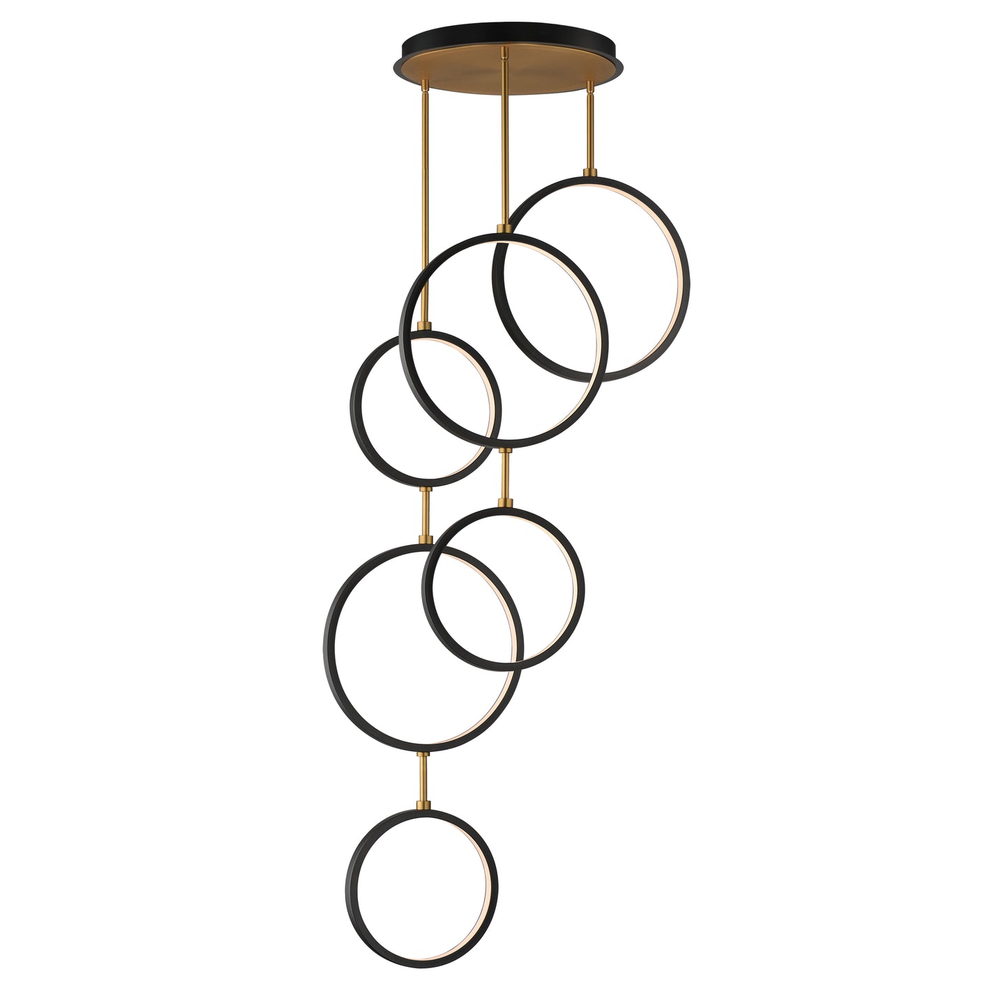 Hoopla 6-Light LED Pendant Black/Gold by ET2