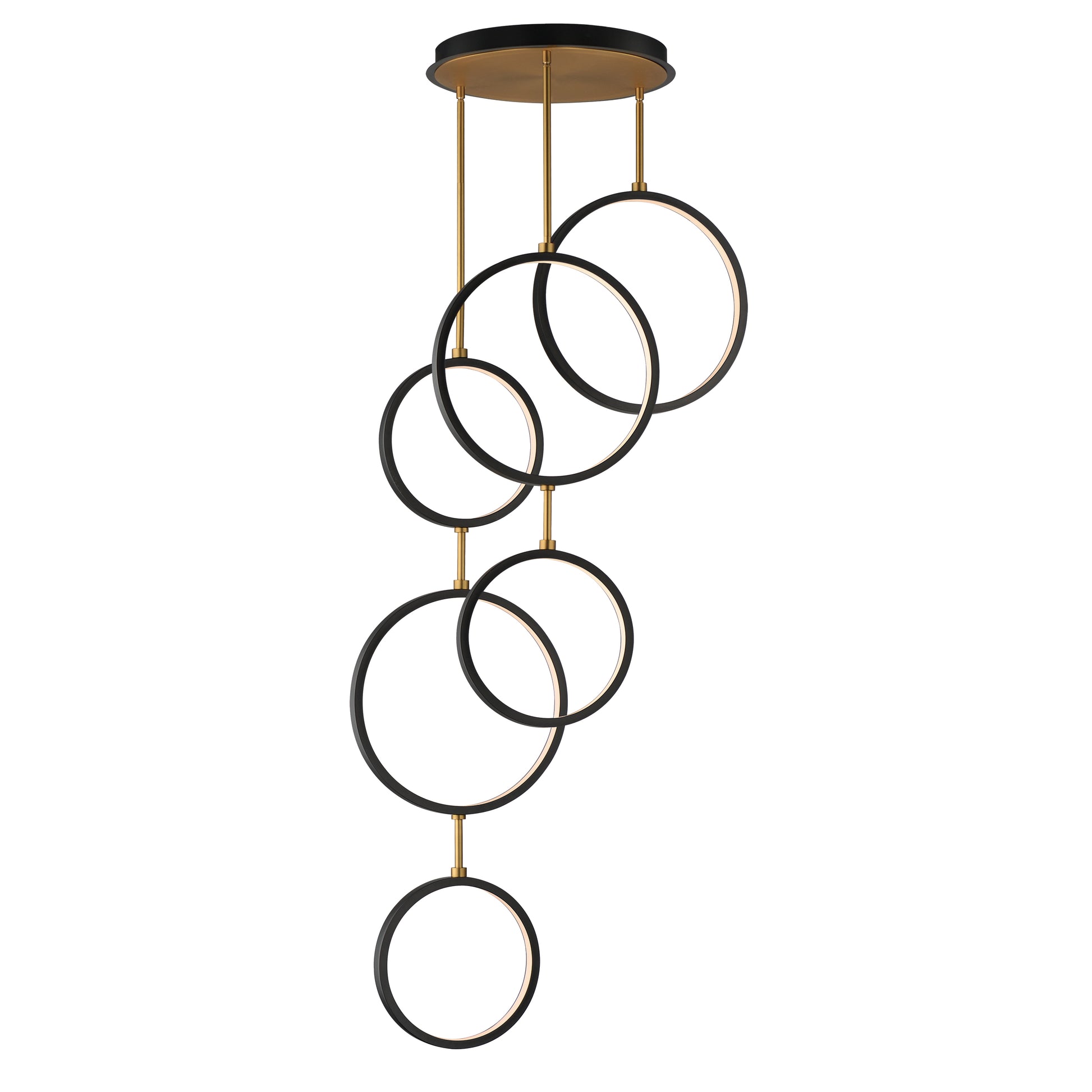 Hoopla 6-Light LED Pendant Black/Gold by ET2
