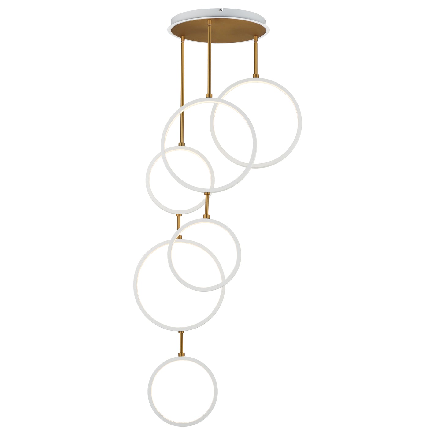 Hoopla 6-Light LED Pendant White/Gold by ET2