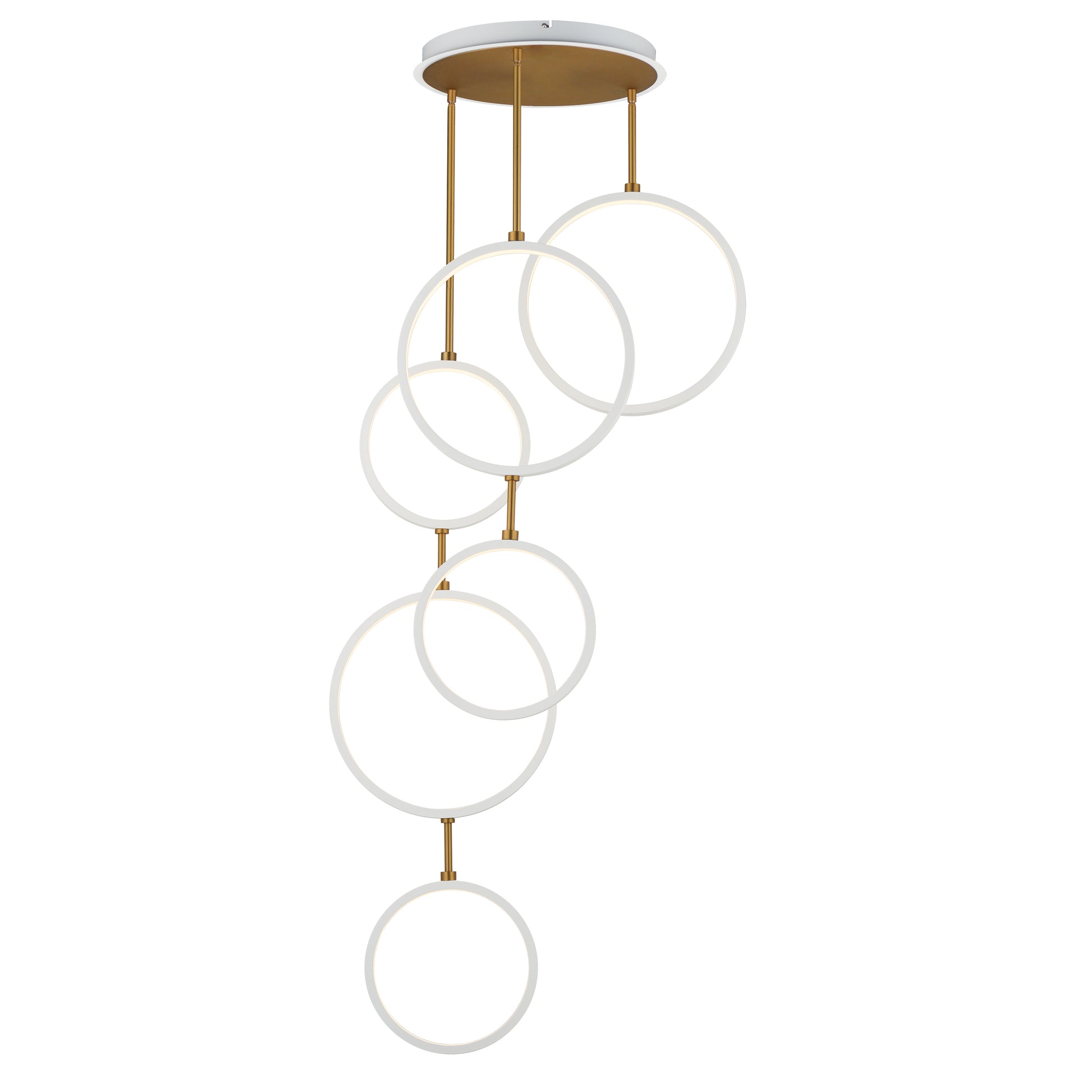 Hoopla 6-Light LED Pendant White/Gold by ET2