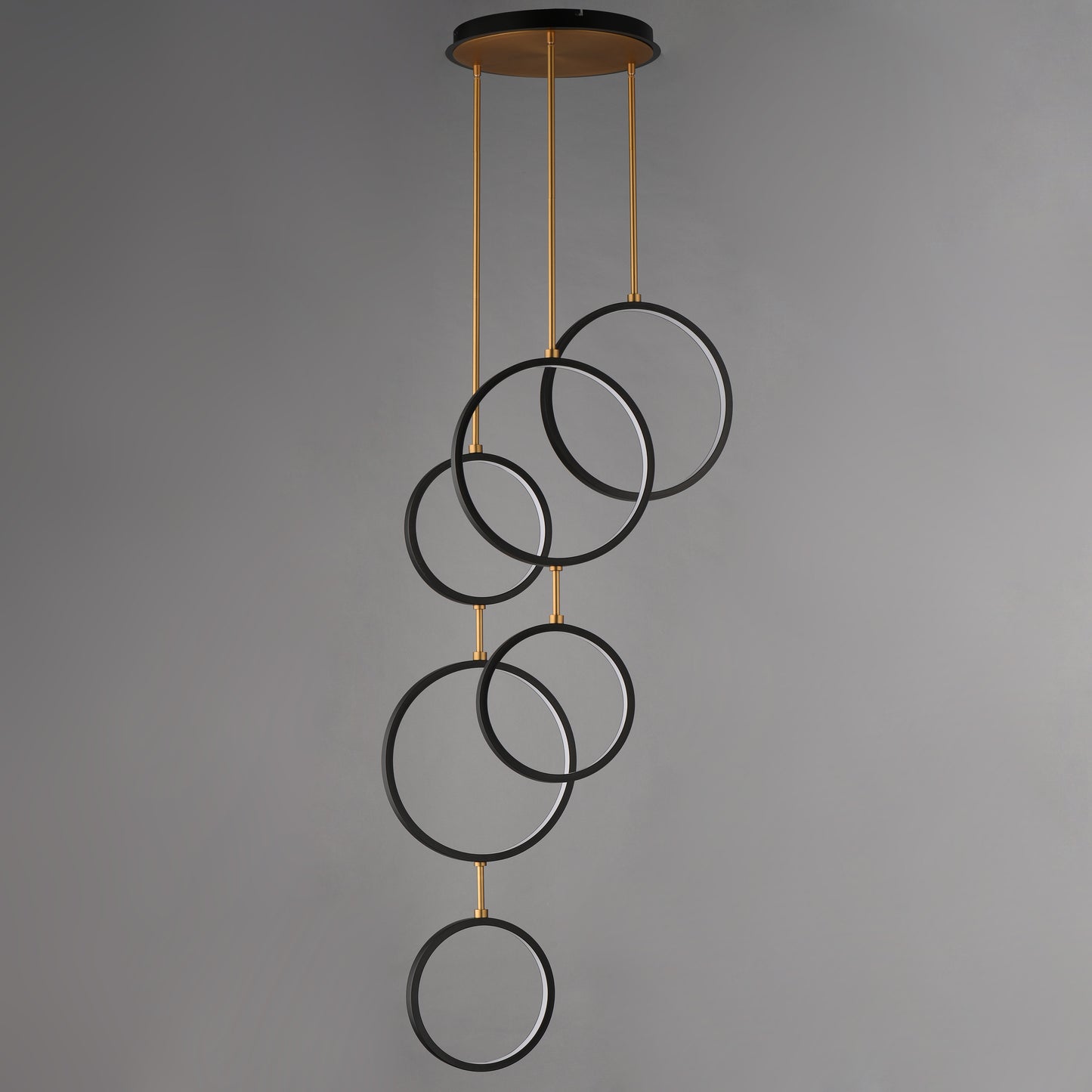 Hoopla 6-Light LED Pendant Black/Gold by ET2