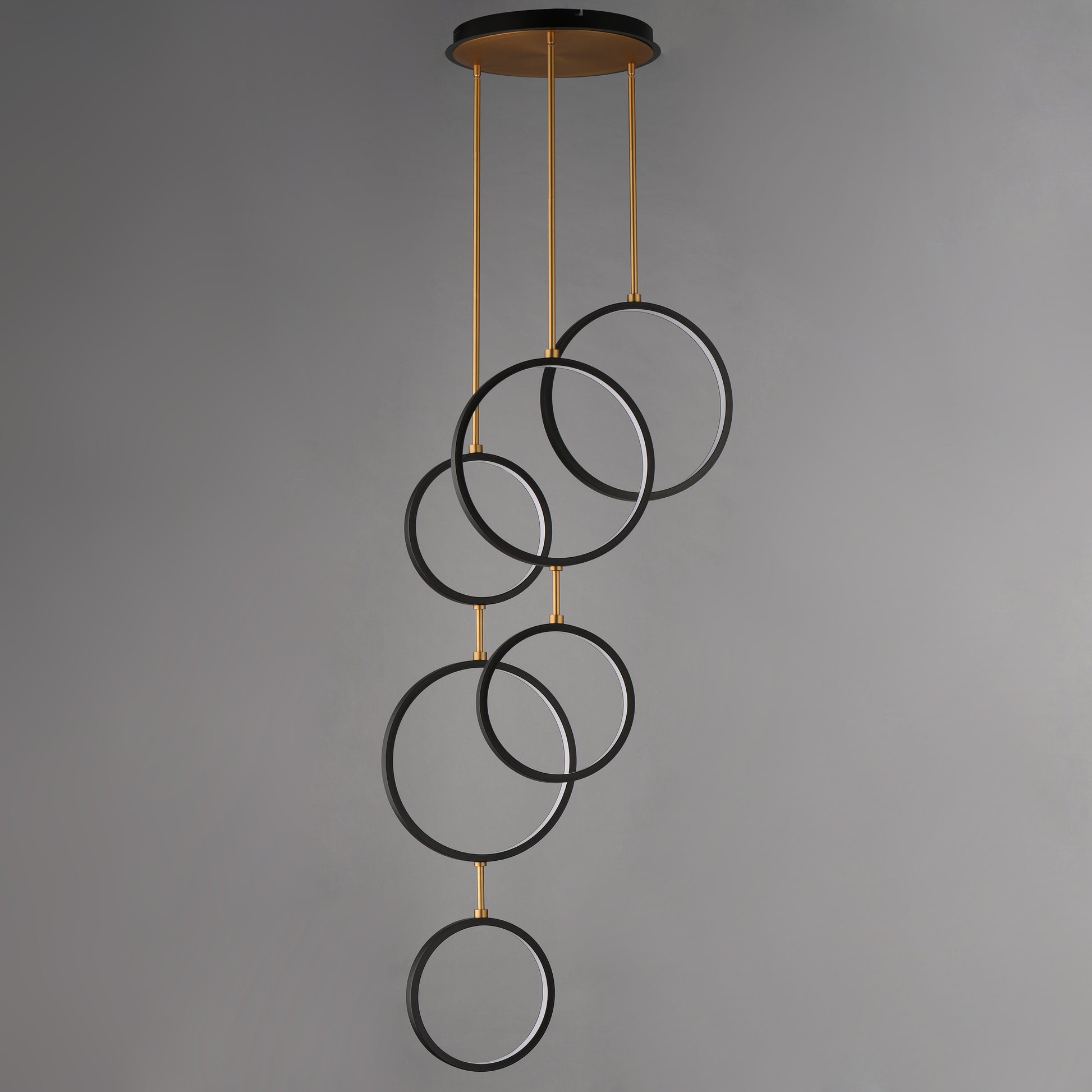 Hoopla 6-Light LED Pendant Black/Gold by ET2