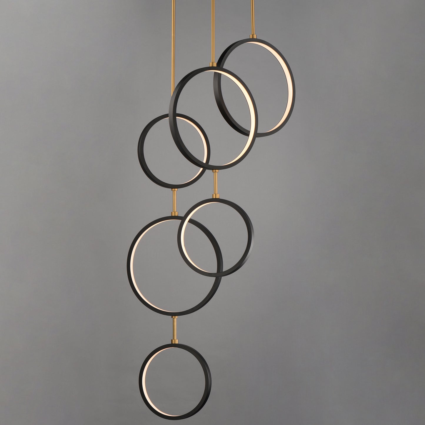 Hoopla 6-Light LED Pendant Black/Gold by ET2