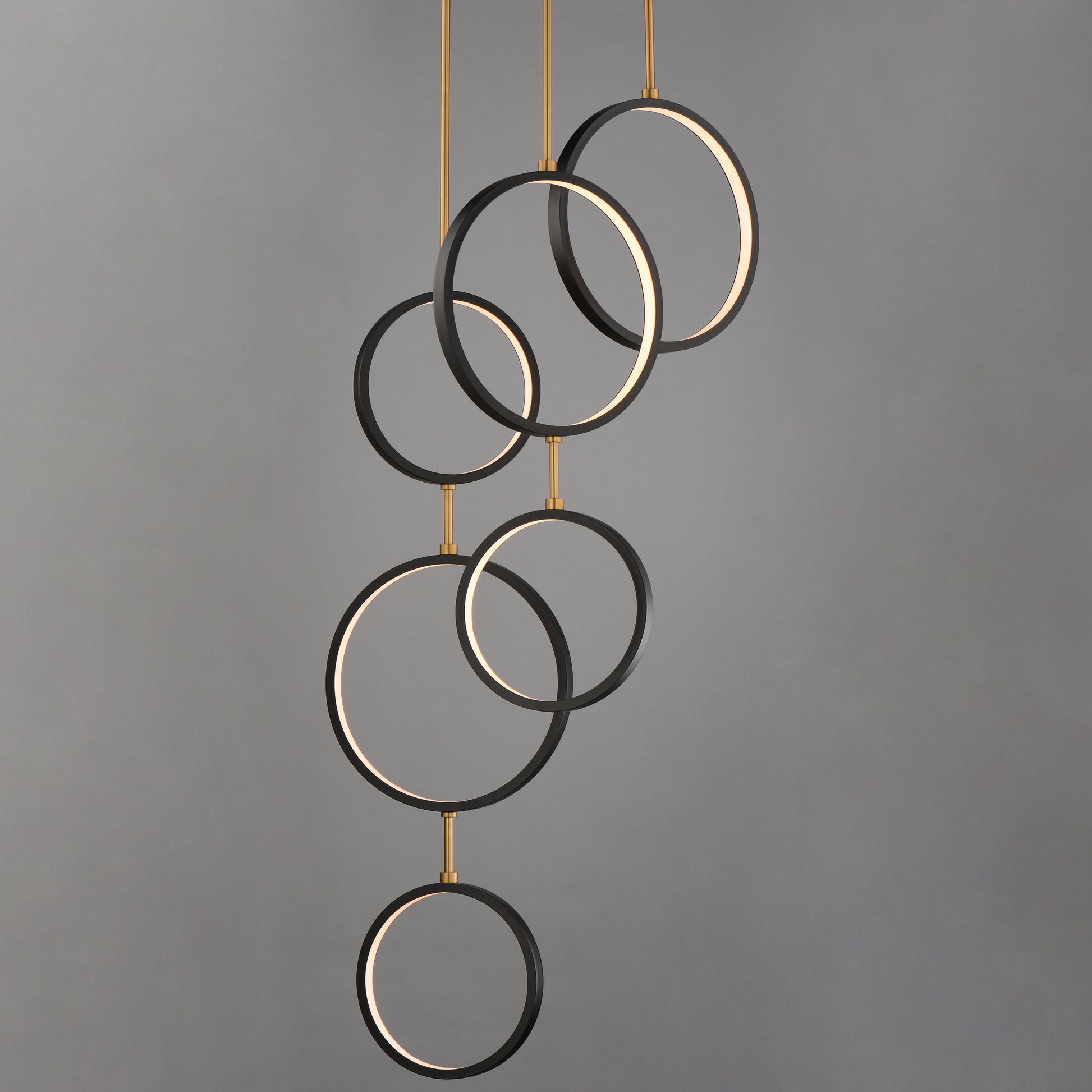 Hoopla 6-Light LED Pendant Black/Gold by ET2