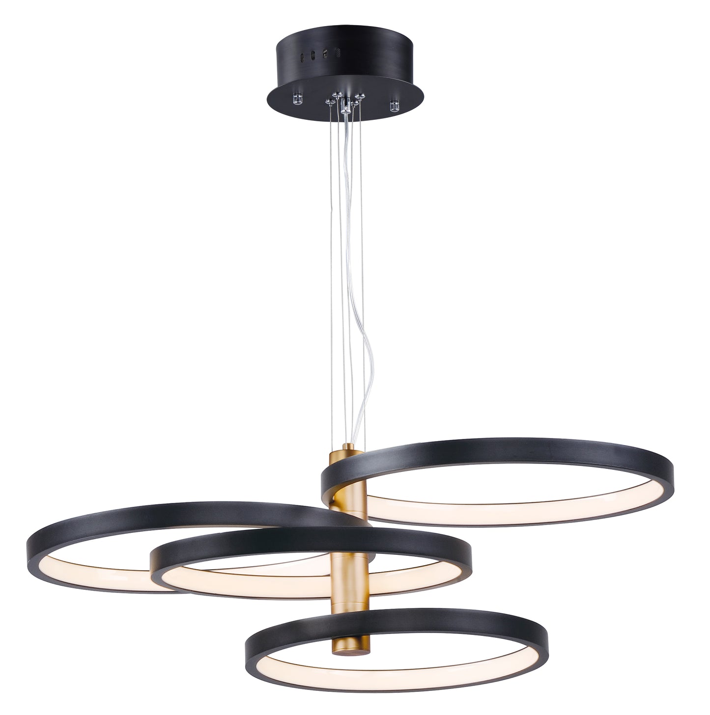 Hoopla 4-Light LED Pendant Black/Gold by ET2