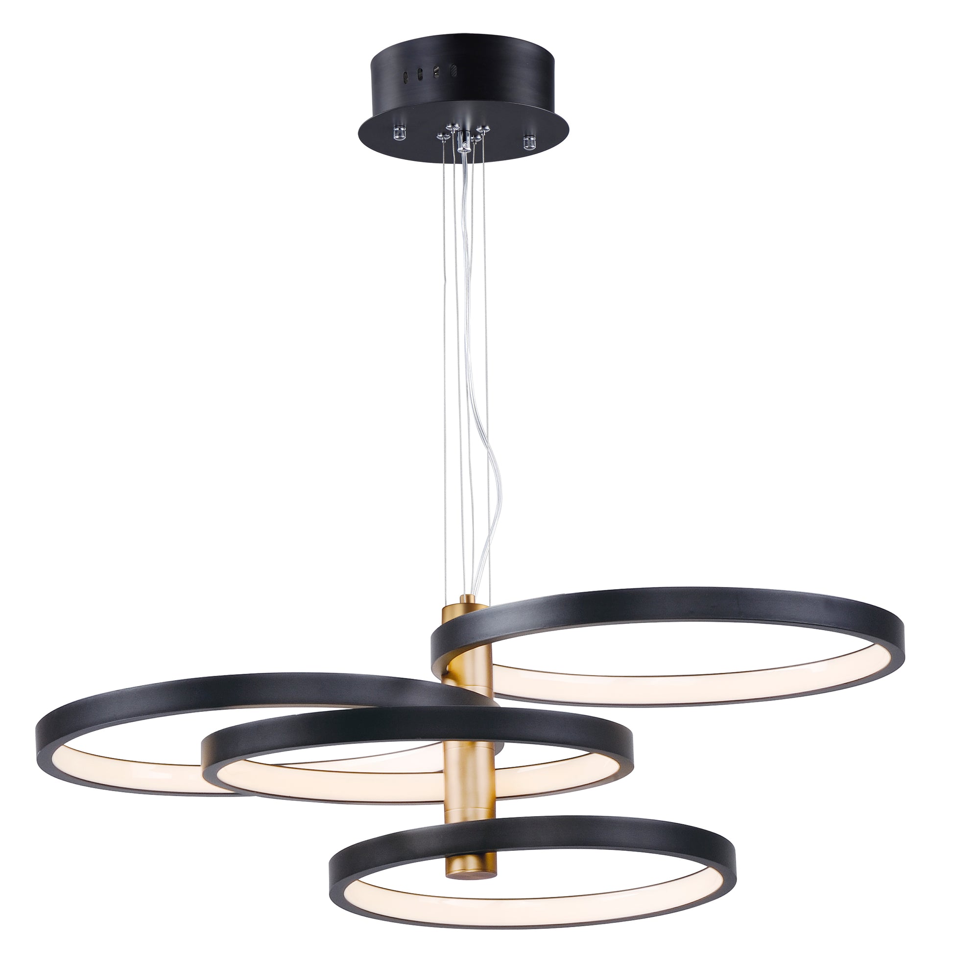 Hoopla 4-Light LED Pendant Black/Gold by ET2