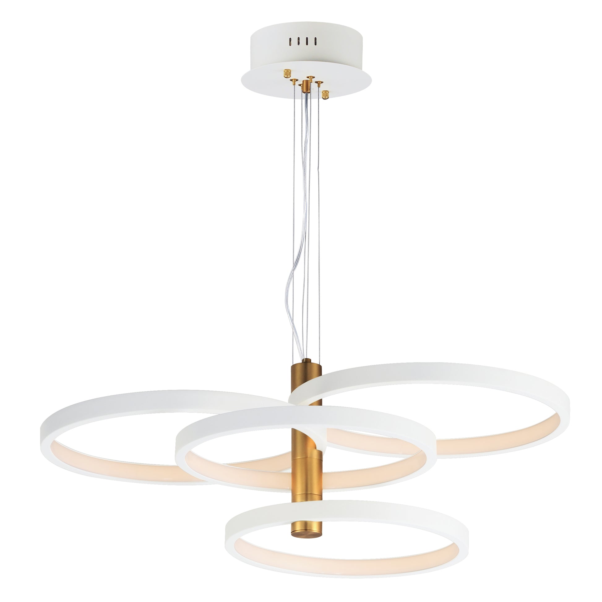 Hoopla 4-Light LED Pendant White/Gold by ET2