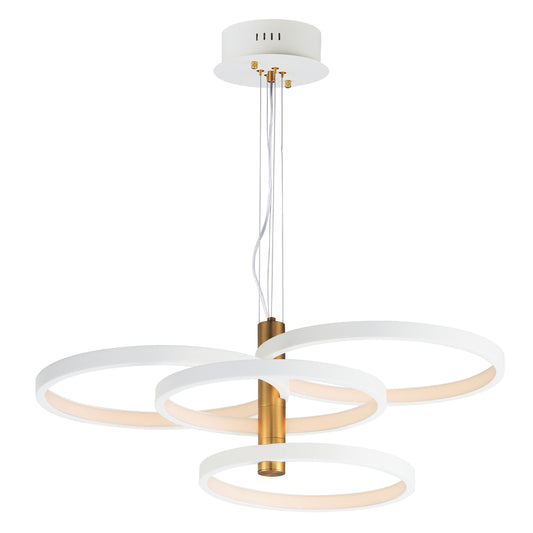 Hoopla 4-Light LED Pendant White/Gold by ET2