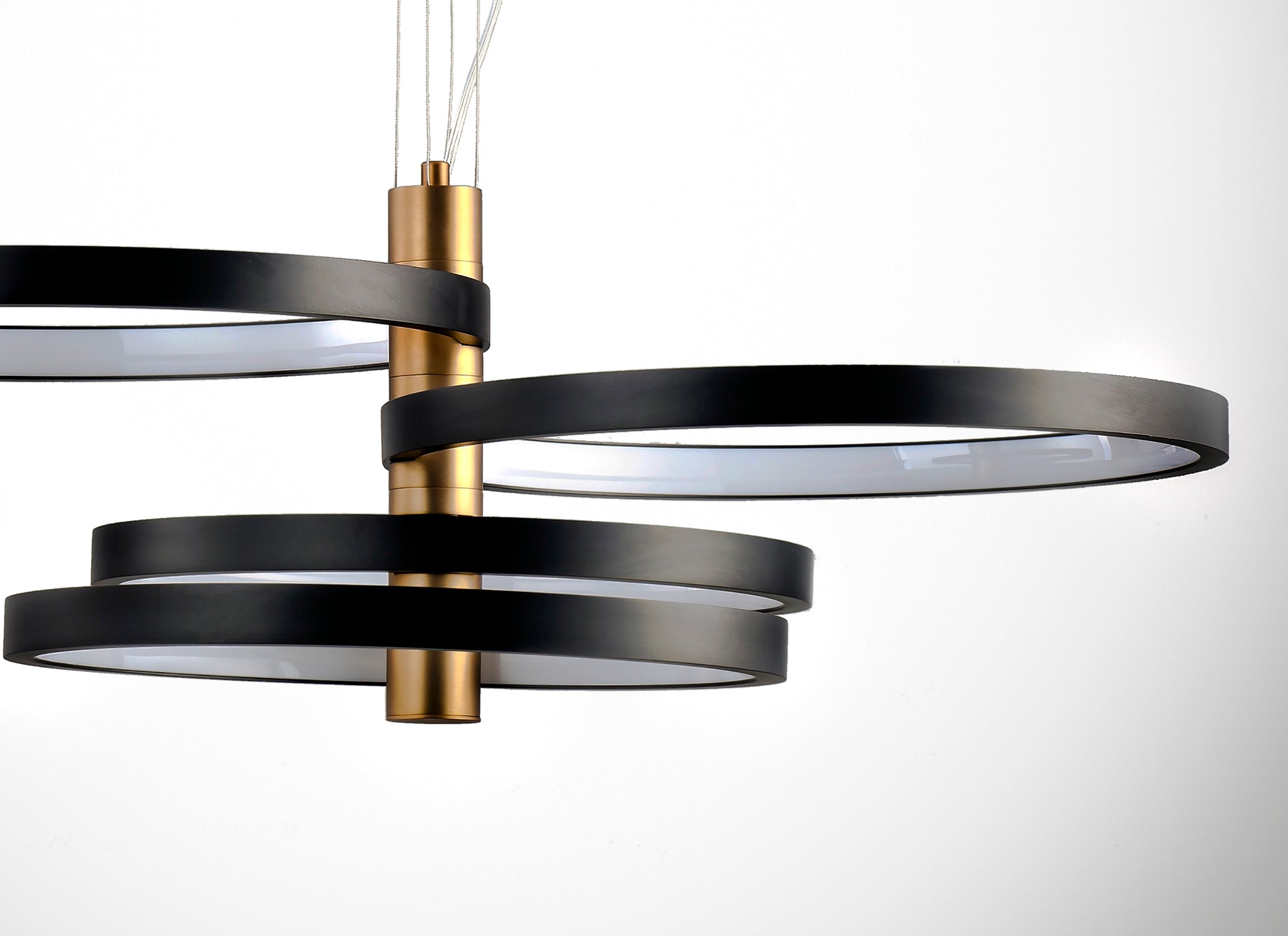 Hoopla 4-Light LED Pendant Black/Gold by ET2
