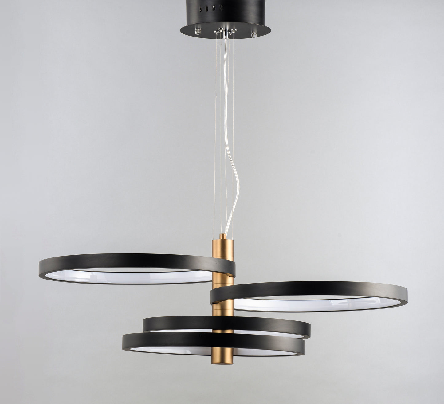 Hoopla 4-Light LED Pendant Black/Gold by ET2