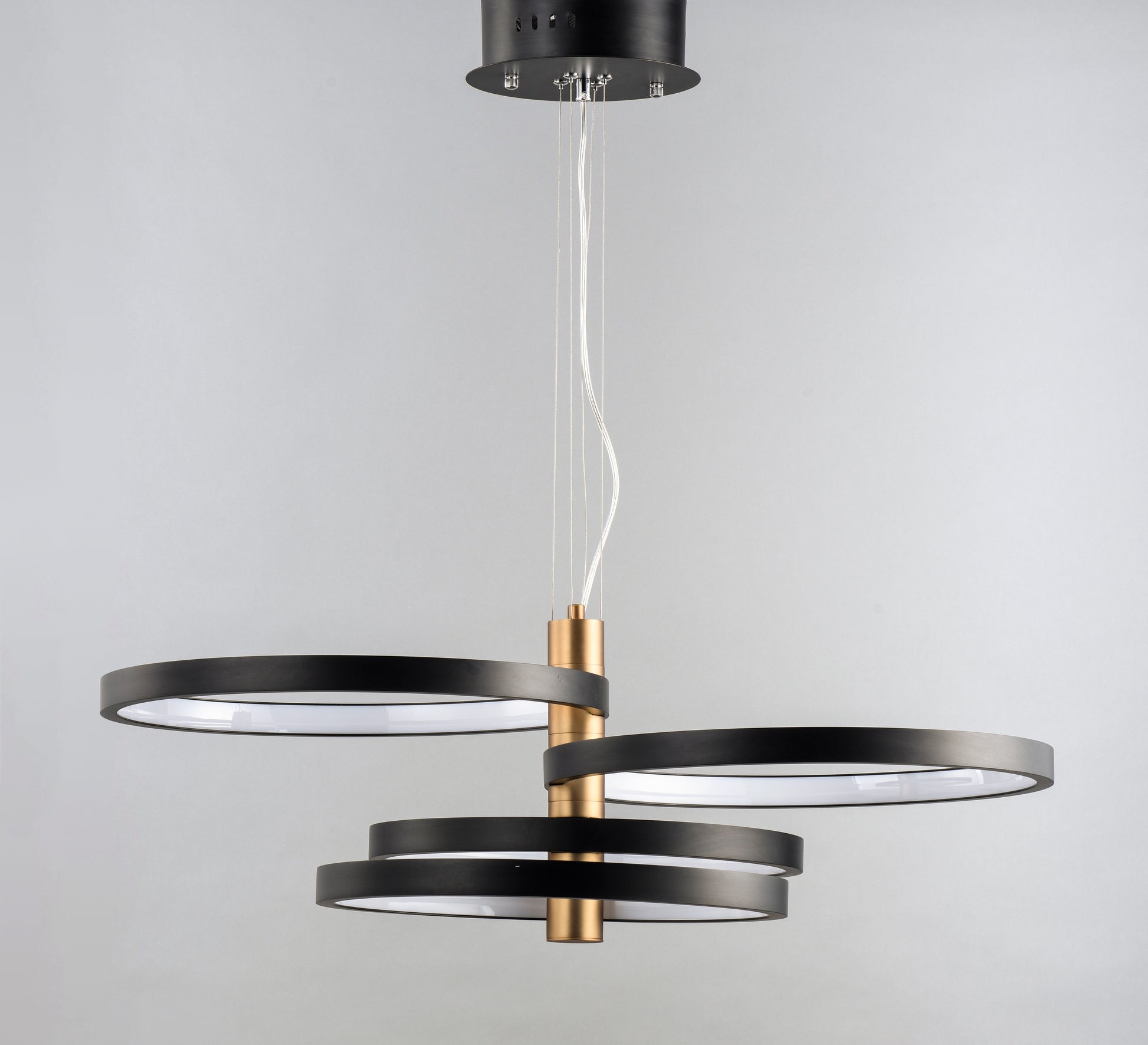 Hoopla 4-Light LED Pendant Black/Gold by ET2