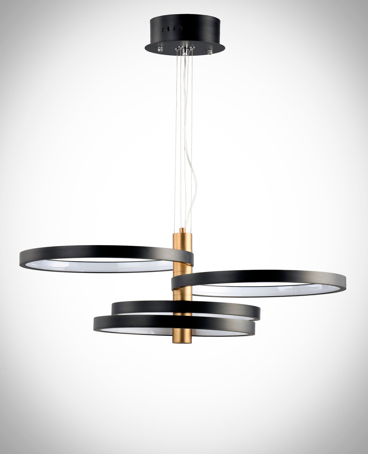 Hoopla 4-Light LED Pendant Black/Gold by ET2