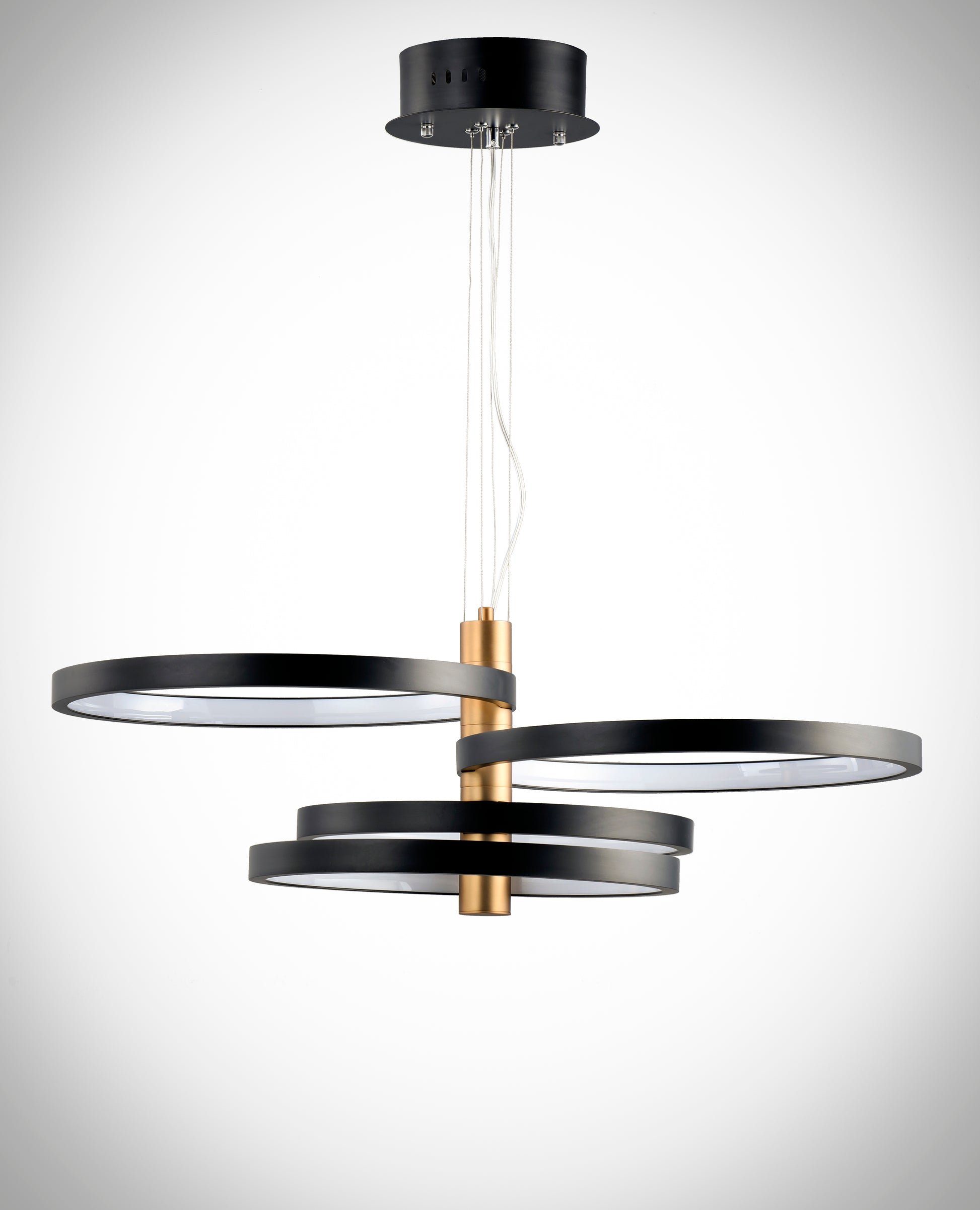 Hoopla 4-Light LED Pendant Black/Gold by ET2