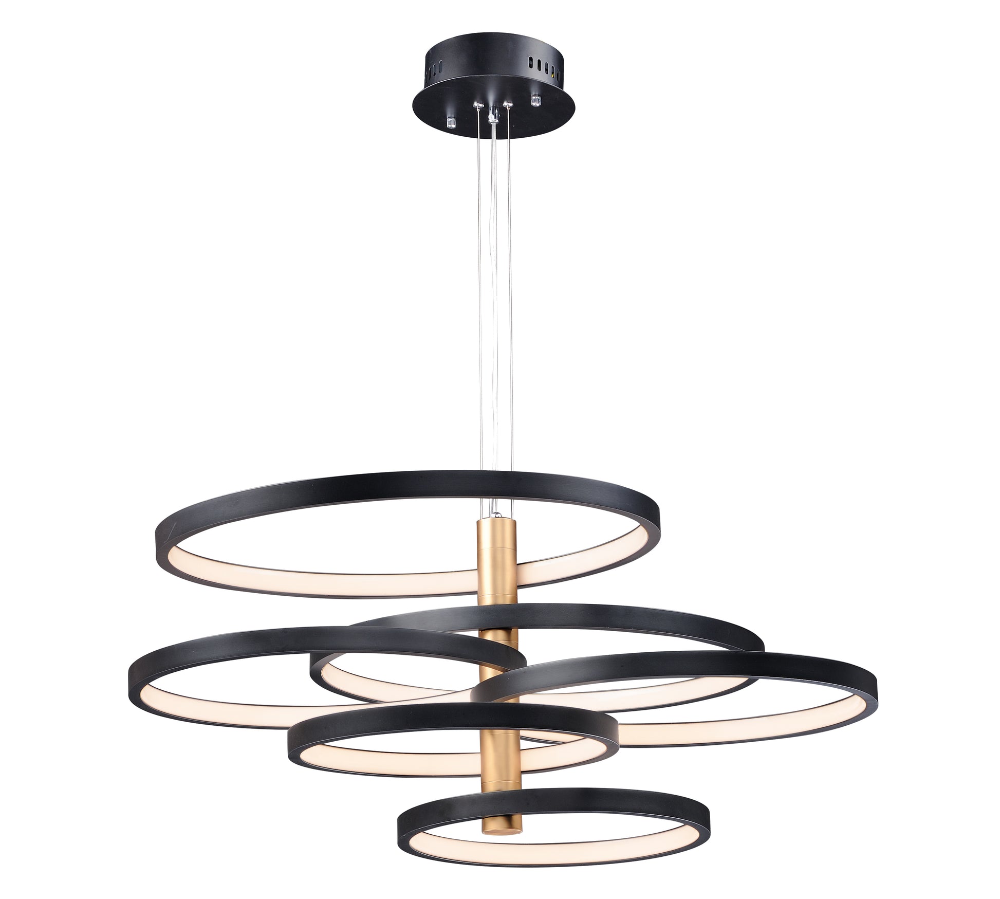 Hoopla 6-Light LED Pendant Black/Gold by ET2