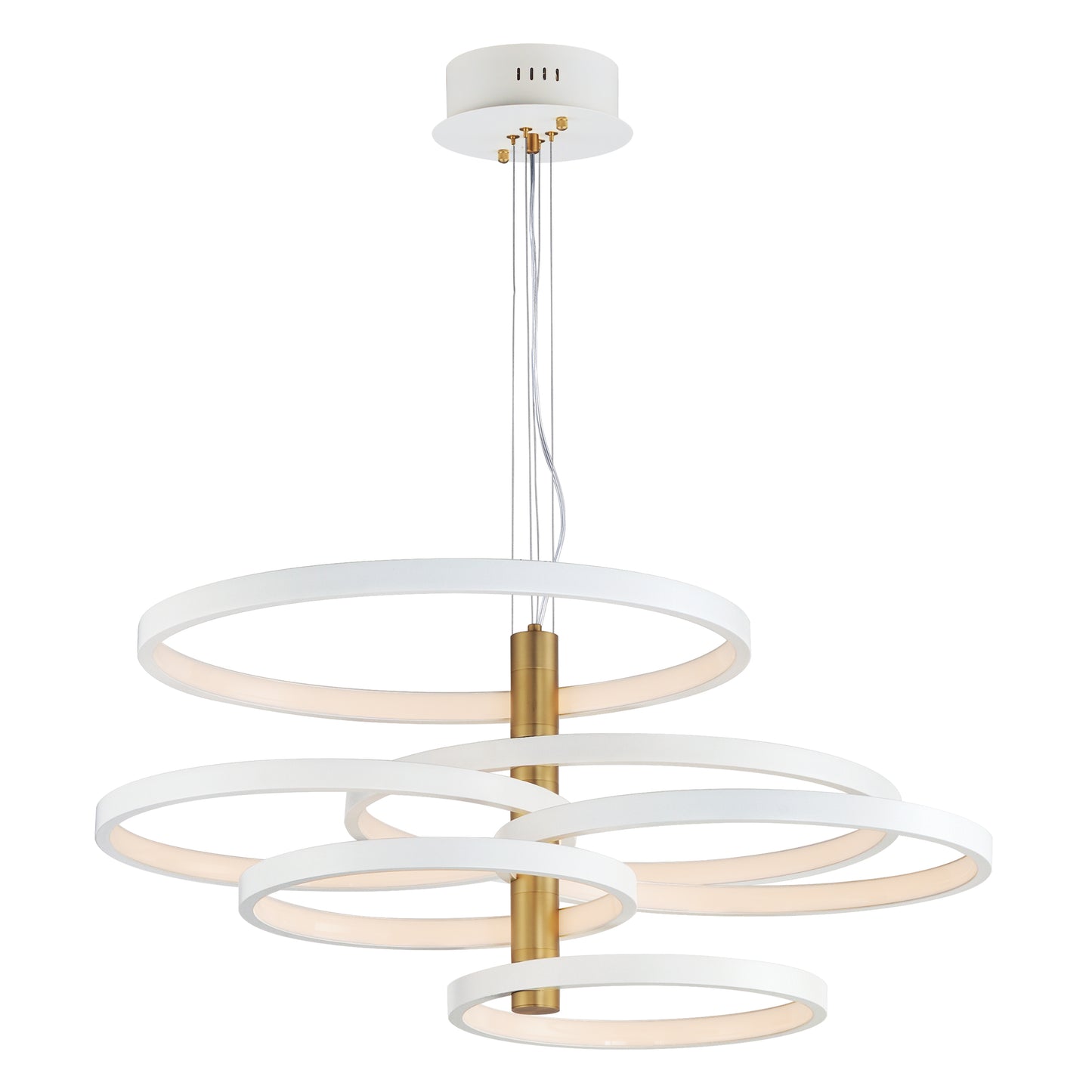 Hoopla 6-Light LED Pendant White/Gold by ET2