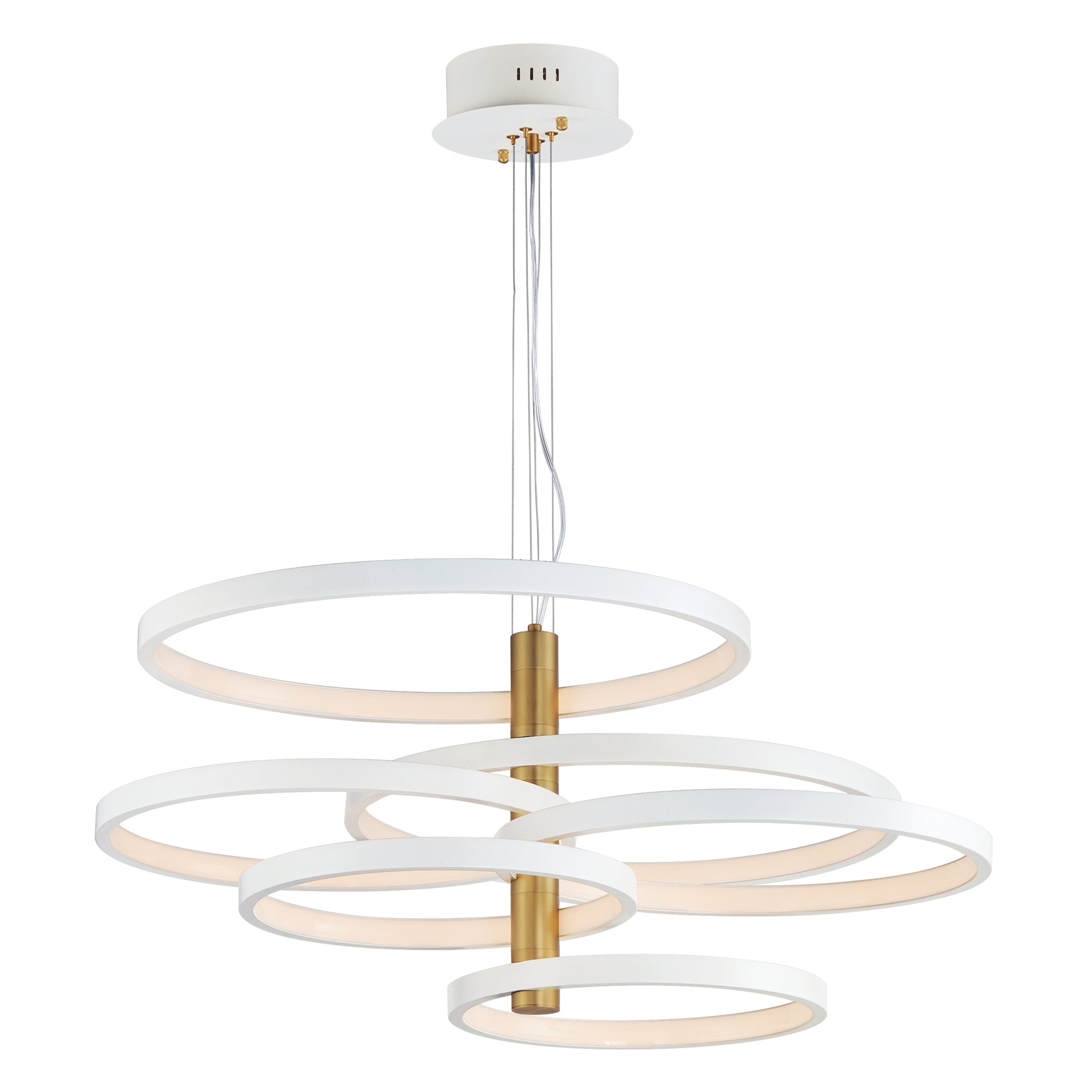 Hoopla 6-Light LED Pendant White/Gold by ET2