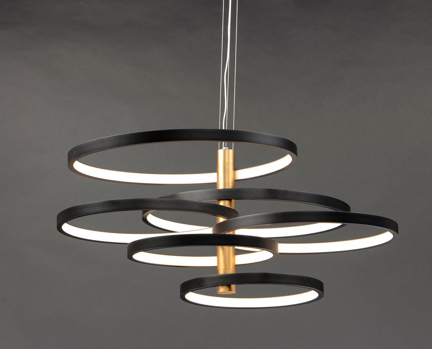 Hoopla 6-Light LED Pendant Black/Gold by ET2