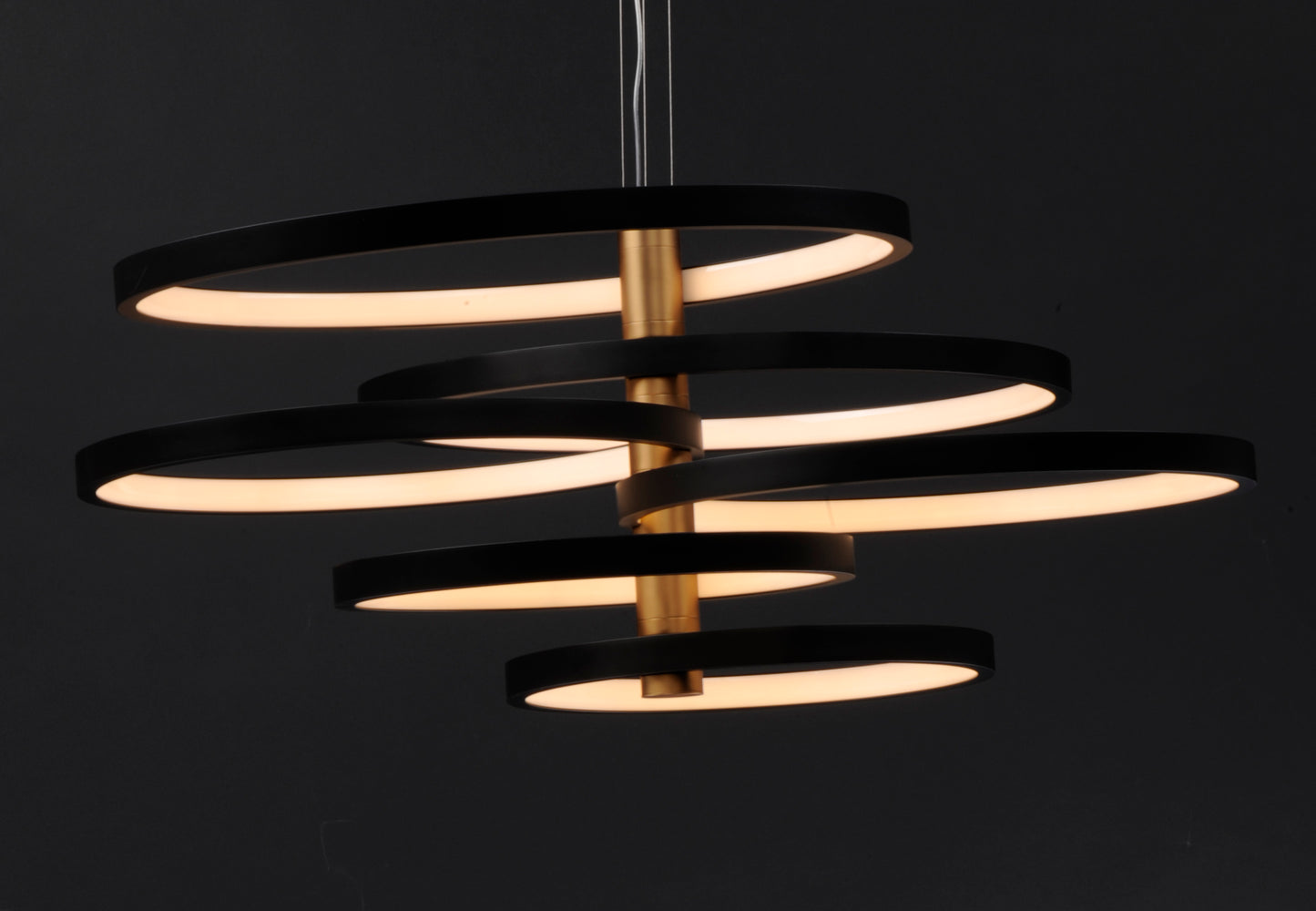 Hoopla 6-Light LED Pendant Black/Gold by ET2