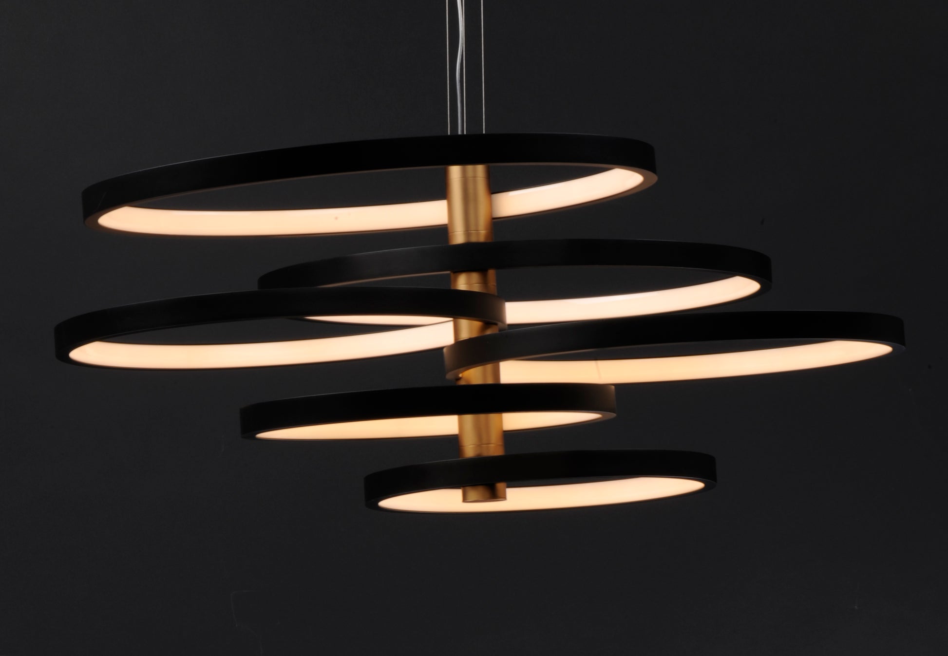 Hoopla 6-Light LED Pendant Black/Gold by ET2