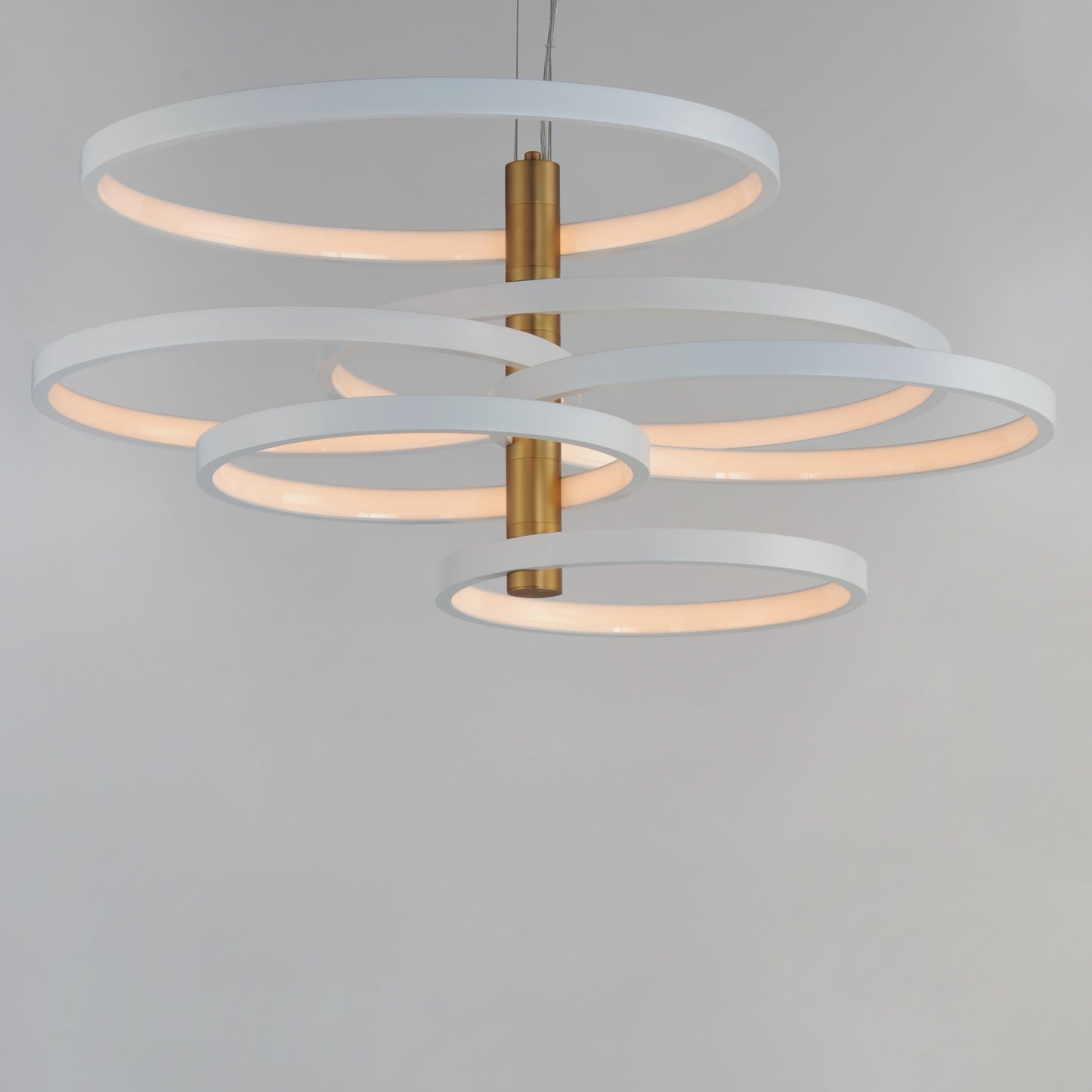 Hoopla 6-Light LED Pendant White/Gold by ET2